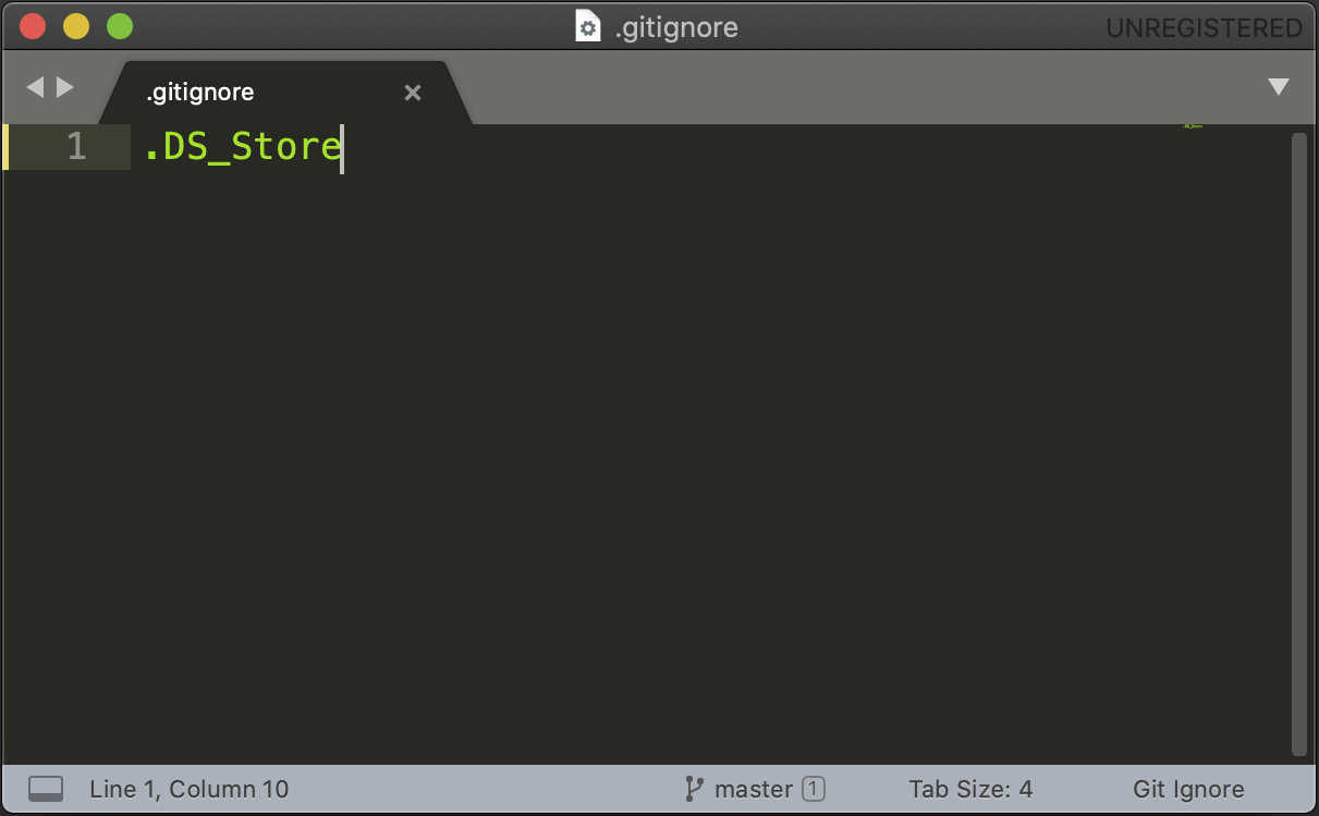 image of .gitignore file