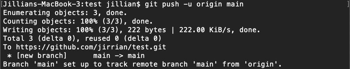 image of git push origin main command